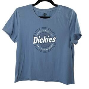 Dickies T-Shirt Blue Size XL Womens Cropped  Utility Heritage Quality Workwear